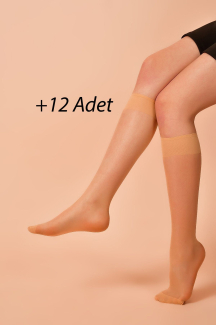 Fit 15 İnce Parlak Dizaltı Çorap 12 Adet (Lütfen Renk Seçiniz)